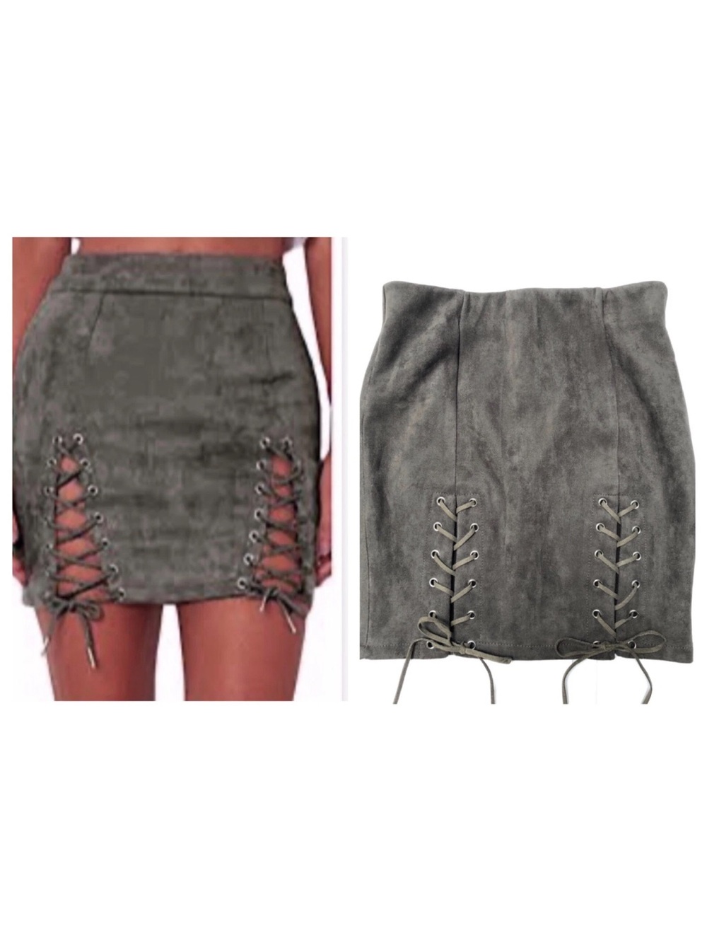 NEW SEEK MINI SKIRT WHIMSIGOTH GRUNGE SEXY CORSET STEAMPUNK SUEDE LACE UP SMALL